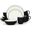 imageNoritake Colorwave Graphite 16Piece Set  Coupe Service for 4 in BlackGraphite