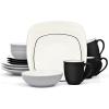 imageNoritake Colorwave Slate 16Piece Set  Square Slate  Graphite in BlackGraphiteGrey