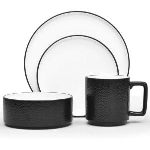 imageNoritake ColorTex Stone Black 4Piece Place Setting Service for 1