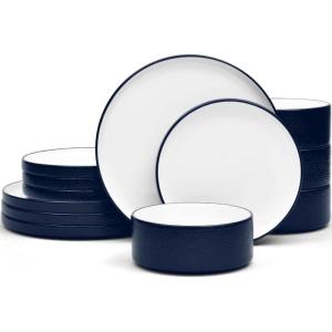 imageNoritake ColorTex Stone Navy 12Piece Dinnerware Set Service for 4