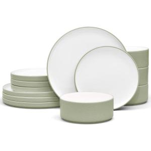 imageNoritake ColorTex Stone Sage 12Piece Dinnerware Set Service for 4