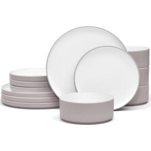 imageNoritake ColorTex Stone Taupe 12Piece Dinnerware Set Service for 4