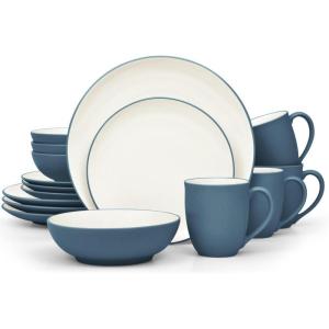 imageNoritake Colorwave Blue 16Piece Set  Coupe Service for 4 in Blue