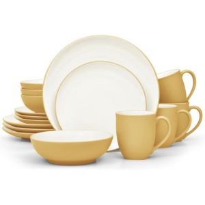imageNoritake Colorwave Mustard 16Piece Set  Coupe Service for 4 in MustardYellow