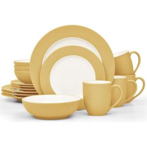 imageNoritake Colorwave Mustard 16Piece Set  Rim Service for 4 in MustardYellow