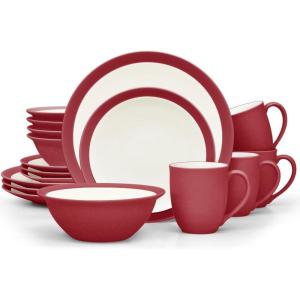 imageNoritake Colorwave Raspberry 16Piece Set  Curve Service for 4 in RaspberryRed