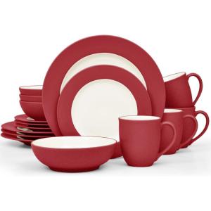 imageNoritake Colorwave Raspberry 16Piece Set  Rim Service for 4 in RaspberryRed