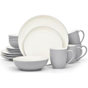 imageNoritake Colorwave Slate 16Piece Set  Coupe Service for 4 in GreySlate