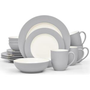 imageNoritake Colorwave Slate 16Piece Set  Rim Service for 4 in GreySlate
