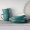 imageNoritake Colorwave Turquoise 16Piece Set  Coupe Service for 4 in BlueGreenTurquoise