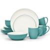 imageNoritake Colorwave Turquoise 16Piece Set  Coupe Service for 4 in BlueGreenTurquoise