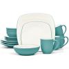 imageNoritake Colorwave Turquoise 16Piece Set  Square Service for 4 in BlueGreenTurquoise