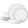 imageNoritake Satin Flourish 12Piece Dinnerware Set Service for 4