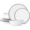 imageNoritake Silver Colonnade 12Piece Dinnerware Set Service for 4