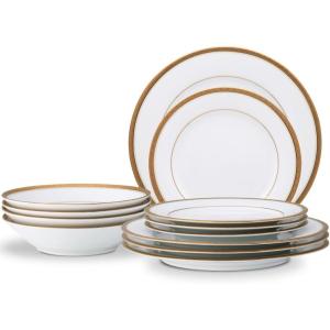 imageNoritake Charlotta Gold 12Piece Dinnerware Set Service for 4