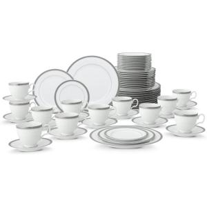 imageNoritake Charlotta Platinum 60Piece Value Set Service for 12 in White