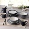 imageNoritake Colorwave Slate 16Piece Set  Curve Slate  Graphite in BlackGraphiteGrey