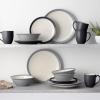 imageNoritake Colorwave Slate 16Piece Set  Curve Slate  Graphite in BlackGraphiteGrey