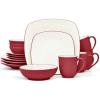 imageNoritake Colorwave Raspberry 16Piece Set  Square Service for 4 in RaspberryRed