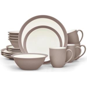 imageNoritake Colorwave Clay 16Piece Set  Curve Service for 4 in Clay