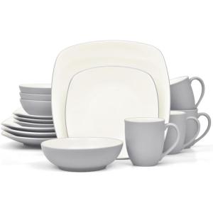 imageNoritake Colorwave Slate 16Piece Set  Square Service for 4 in GreySlate