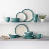 imageNoritake Colorwave Turquoise 16Piece Set  Curve Service for 4 in BlueGreenTurquoise
