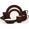 imageNoritake Colorwave Chocolate 16Piece Set  Rim Service for 4 in BrownChocolate