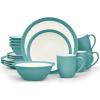 imageNoritake Colorwave Turquoise 16Piece Set  Curve Service for 4 in BlueGreenTurquoise