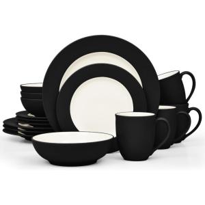 imageNoritake Colorwave Graphite 16Piece Set  Rim Service for 4 in BlackGraphite