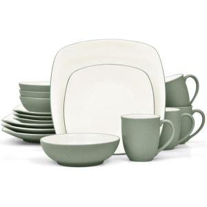 imageNoritake Colorwave Green 16Piece Set  Square Service for 4 in Green