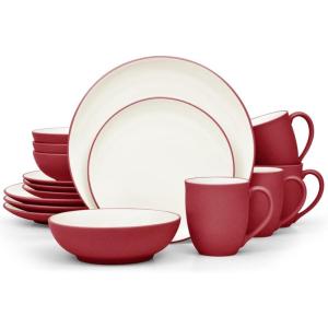 imageNoritake Colorwave Raspberry 16Piece Set  Coupe Service for 4 in RaspberryRed