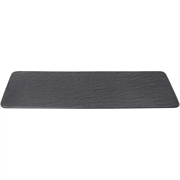 Villeroy &amp; Boch 10-4239-2281 Manufacture Rock Rectangular Serving, Beautifully Shaped Presentation, Premium Porcelain, Dishwasher Safe, Black, 35X18X1,5CM