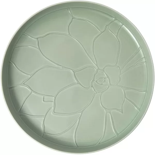 Villeroy &amp; Boch 10-4275-4201 Like Home Mineral Leaf Flowerpot, Beautifully Shaped Premium Porcelain Planter for Your Personal Oasis, Green, White