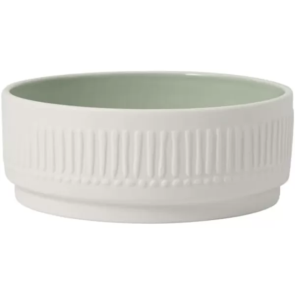 Villeroy &amp; Boch 10-4275-4201 Like Home Mineral Leaf Flowerpot, Beautifully Shaped Premium Porcelain Planter for Your Personal Oasis, Green, White