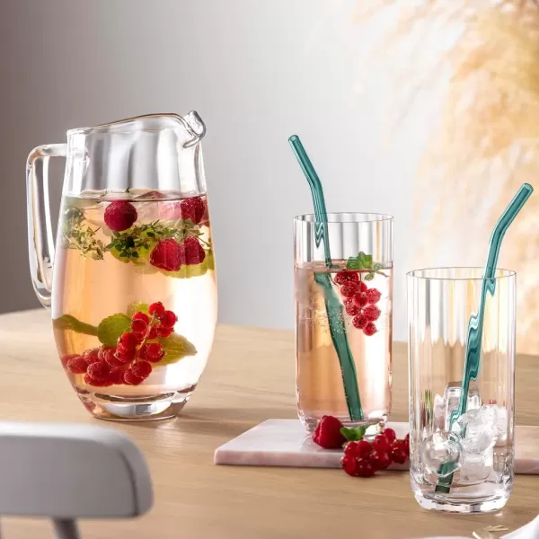 Villeroy &amp; Boch Artesano Hot Beverages 4 Glass Straws, Crystal Glass, Colored