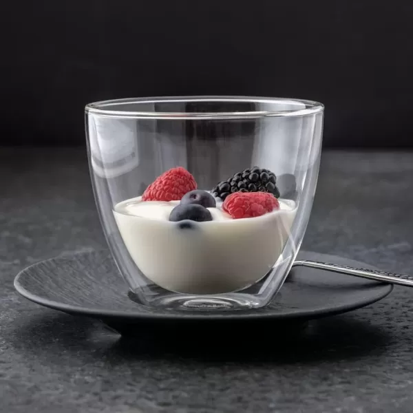 Villeroy &amp; Boch Artesano Hot Beverages Tumbler : Small-Set of 2, 2.5 in, Crystal Glass, Clear