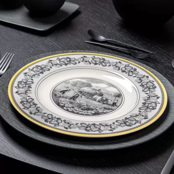 Villeroy &amp; Boch Audun Ferme Dinner Plate, 10.5 in, White/Gray/Yellow