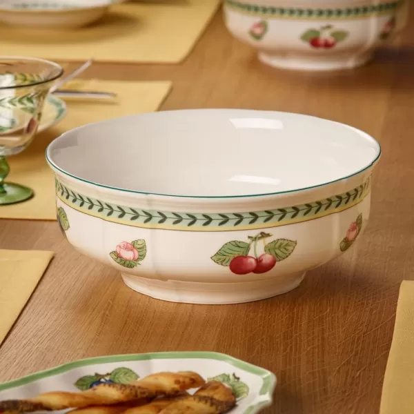 Villeroy &amp; Boch French Garden Fleurence Round Vegetable Porcelain Bowl, 9.75 in, White/Multicolored
