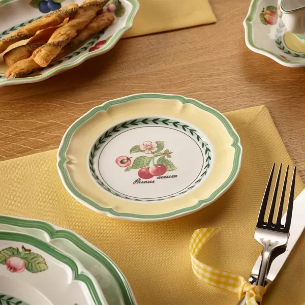 Villeroy &amp; Boch French Garden Valence Bread &amp; Butter Plate : Cherry, 6.5 in, White/Multicolored