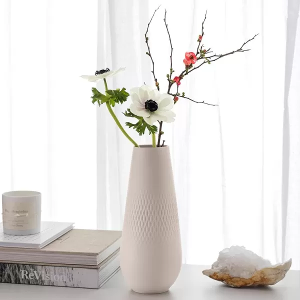 Villeroy &amp; Boch - Manufacture Collier Terre Vase Carre Tall, Stunning vase for chests of Drawers and Decorative Table Spreads, Premium Porcelain, Hand wash