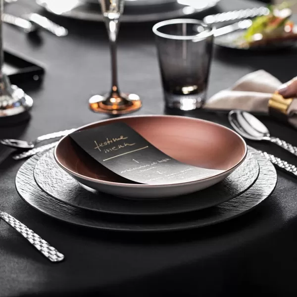 Villeroy &amp; Boch Manufacture Glow Coupe Deep Plate , 9.5 oz, Premium Porcelain, Copper