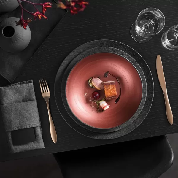 Villeroy &amp; Boch Manufacture Glow Coupe Deep Plate , 9.5 oz, Premium Porcelain, Copper