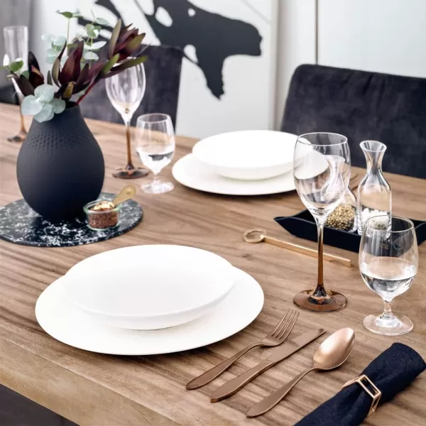Villeroy &amp; Boch Manufacture Glow Coupe Deep Plate , 9.5 oz, Premium Porcelain, Copper