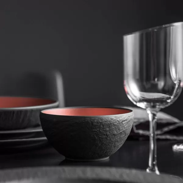Villeroy &amp; Boch Manufacture Rock 4-Piece Elegant Bowl Set for Dips and Finger Food, Premium Porcelain, Dishwasher Safe