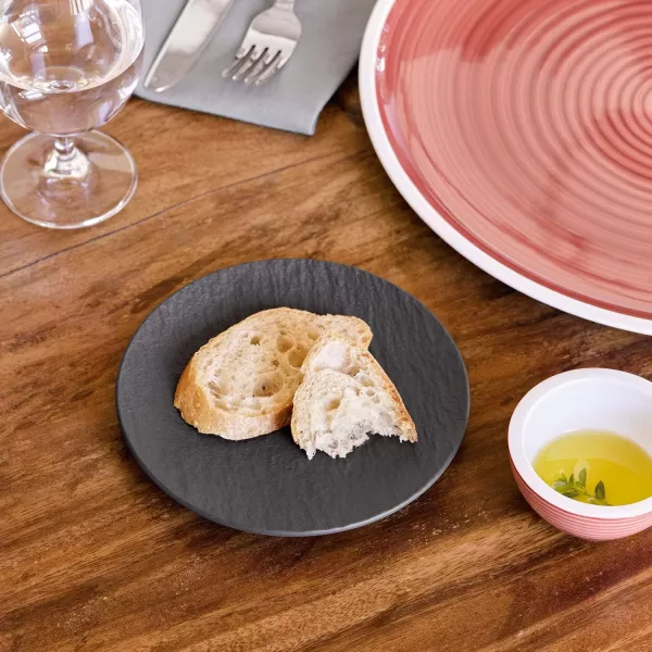 Villeroy &amp; Boch Manufacture Rock Bread &amp; Butter Plate, 6.25 in, Black/Gray)