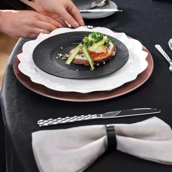 Villeroy &amp; Boch Manufacture Rock Dinner Plate, 10.5 in, Premium Porcelain, Gray
