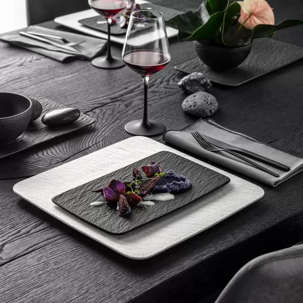Villeroy &amp; Boch Manufacture Rock Dinner Plate, 10.5 in, Premium Porcelain, Gray