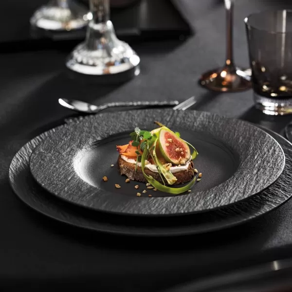 Villeroy &amp; Boch Manufacture Rock Dinner Plate, 10.5 in, Premium Porcelain, Gray