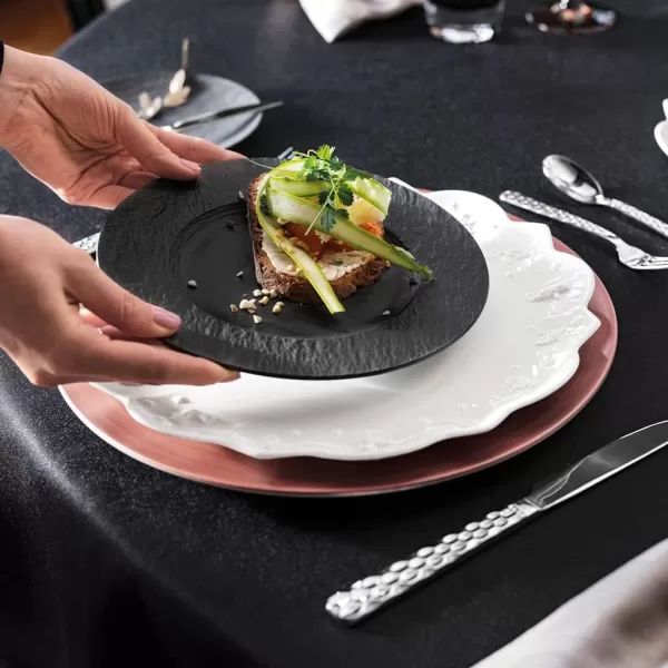 Villeroy &amp; Boch Manufacture Rock Dinner Plate, 10.5 in, Premium Porcelain, Gray