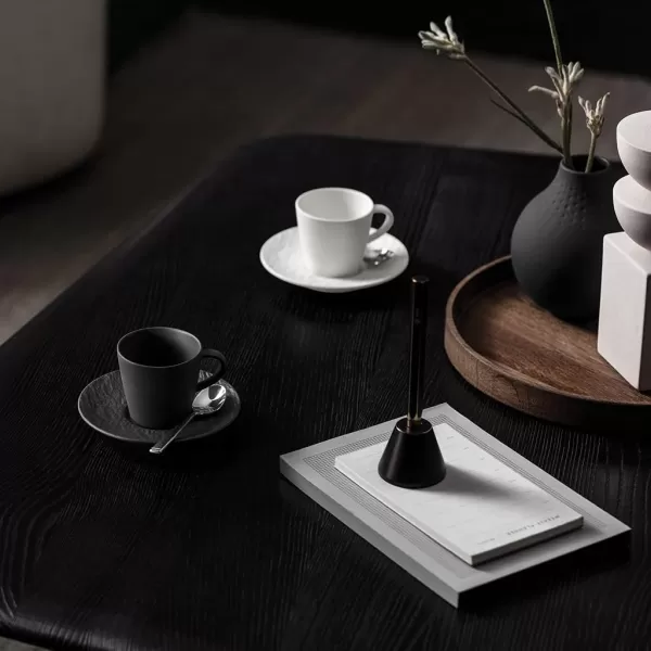Villeroy &amp; Boch Manufacture Rock Espresso Cup Saucer, 4.75 in, Premium Porcelain, Gray
